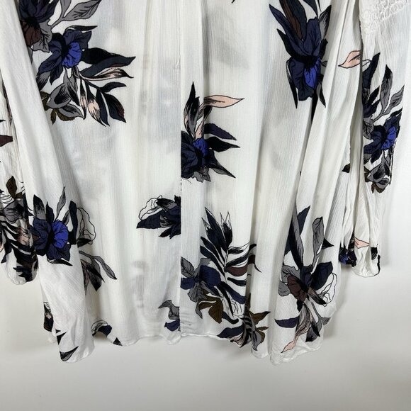 Free People Top Womens Large Tree Swing Tunic Blouse Floral‎ Boho Hippie Flowy - Picture 10 of 10